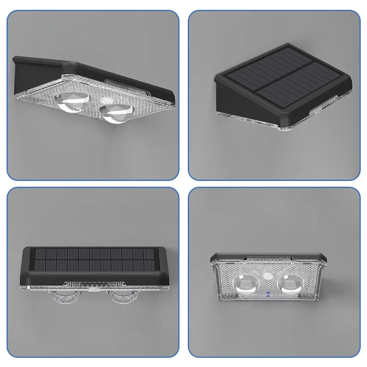 THANKYOU 4PCS RGB Solar Wall Lamp Outdoor LED Solar Lighting Fence Lights Auto on/Off Wall Lights for Garden Courtyard Decor
