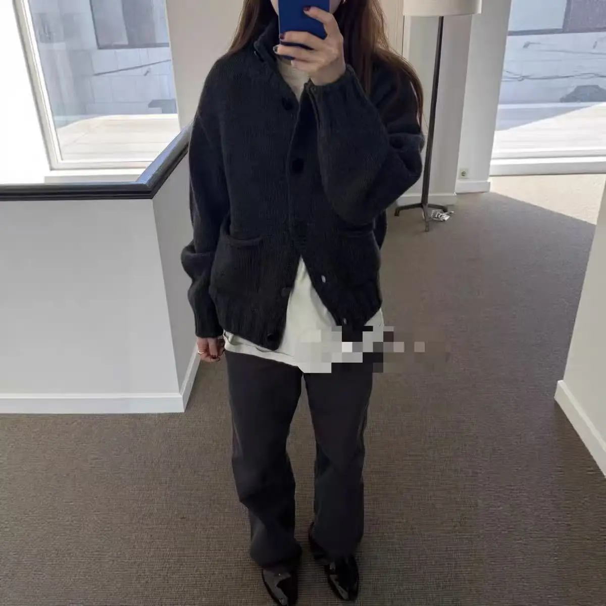 

Вязаный шерстяной кардиган Dongda Gate с карманами, женский, утепленный, осенний, модный, трикотажная одежда для женщин, Noing Wren