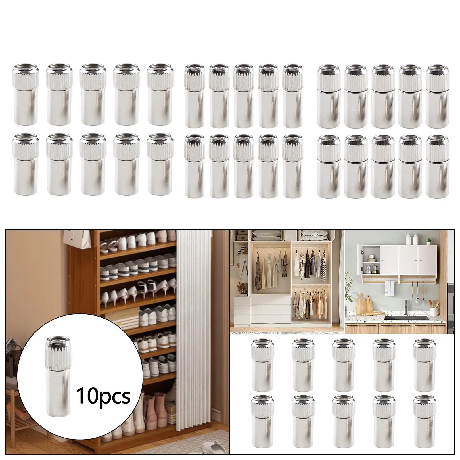 10x Tempat Rak Buku Pin Pengunci Tempat Rak Pin Penopang Pasak Braket Rak untuk Rak Dapur Rak Buku Kabinet Furnitur