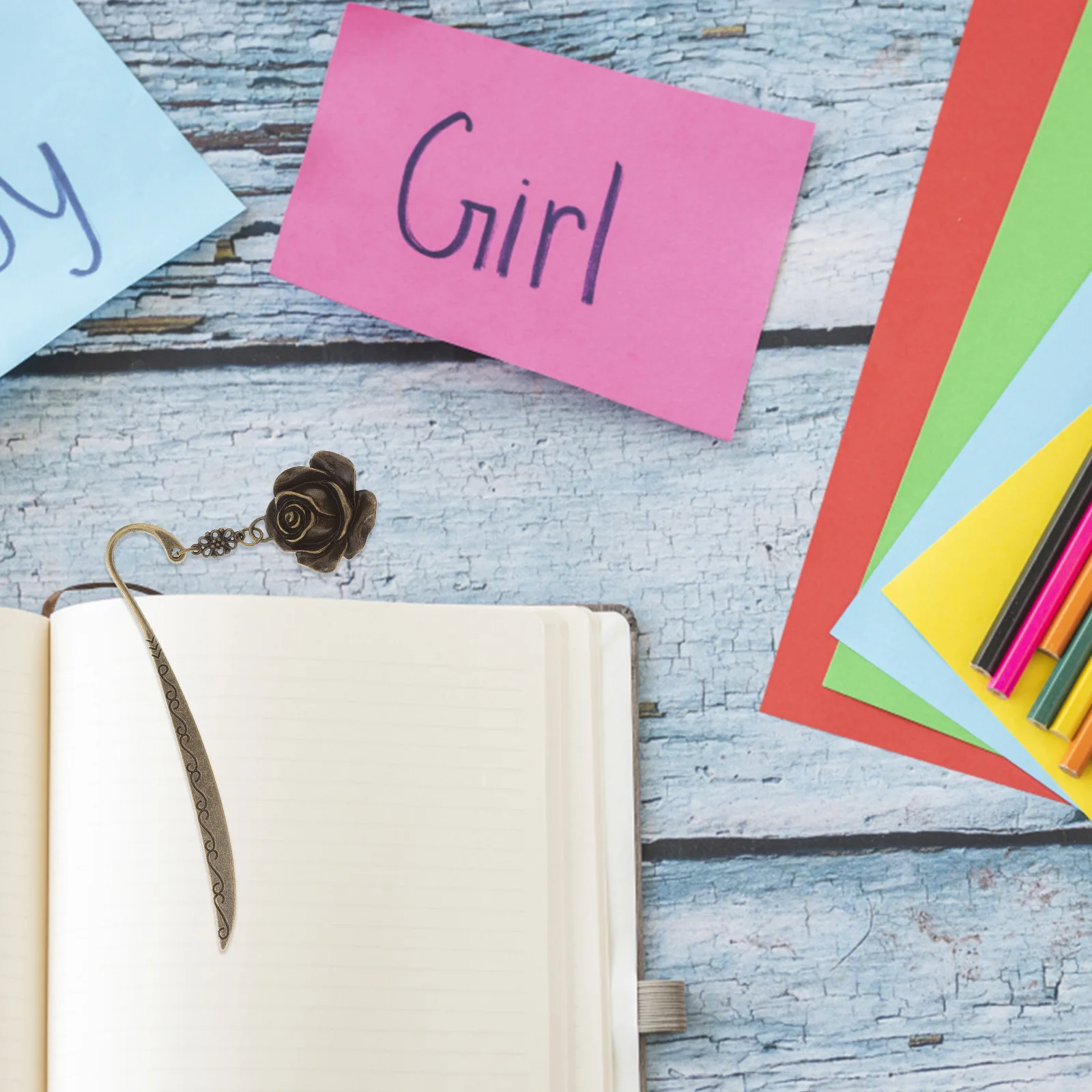 

2Pcs Metal Rose Bookmark Vintage Retro Book Markers for Readers Students Writers Gift Decor Bookmark Book Markers