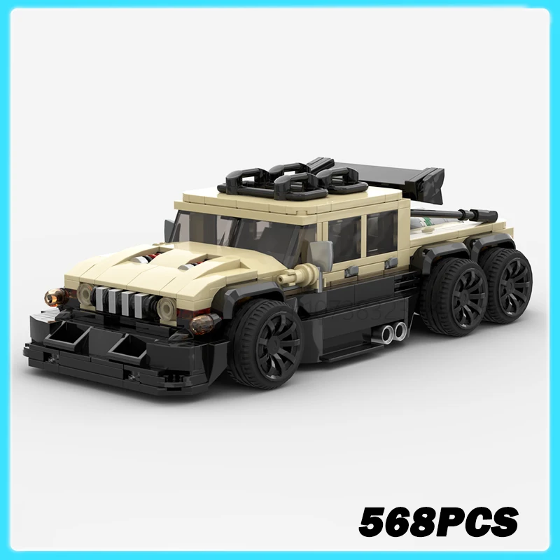 

568PCS MOC-240869 2009 AM General Humvee Custom 6x6 Military Truck Car Vehicle Model Building Blocks Bricks Adult Kids Xmas Gift