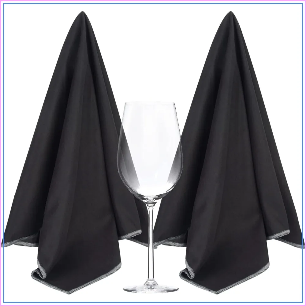 

Microfiber Glass Polishing Cloths Large Size Thick Lintless Drying Towels for Wine Glasses Stemware Dishes Stainless Appliances 20x25 Inch Pack of 2
