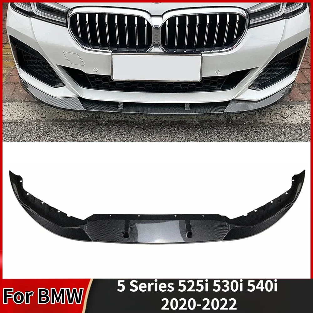 For BMW 5 Series 525i 530i 540i 2020-2022 Black Front Bumper Lip G30 M Sport Chin Guard Diffuser Body Kits Trim Spoiler Diffuser