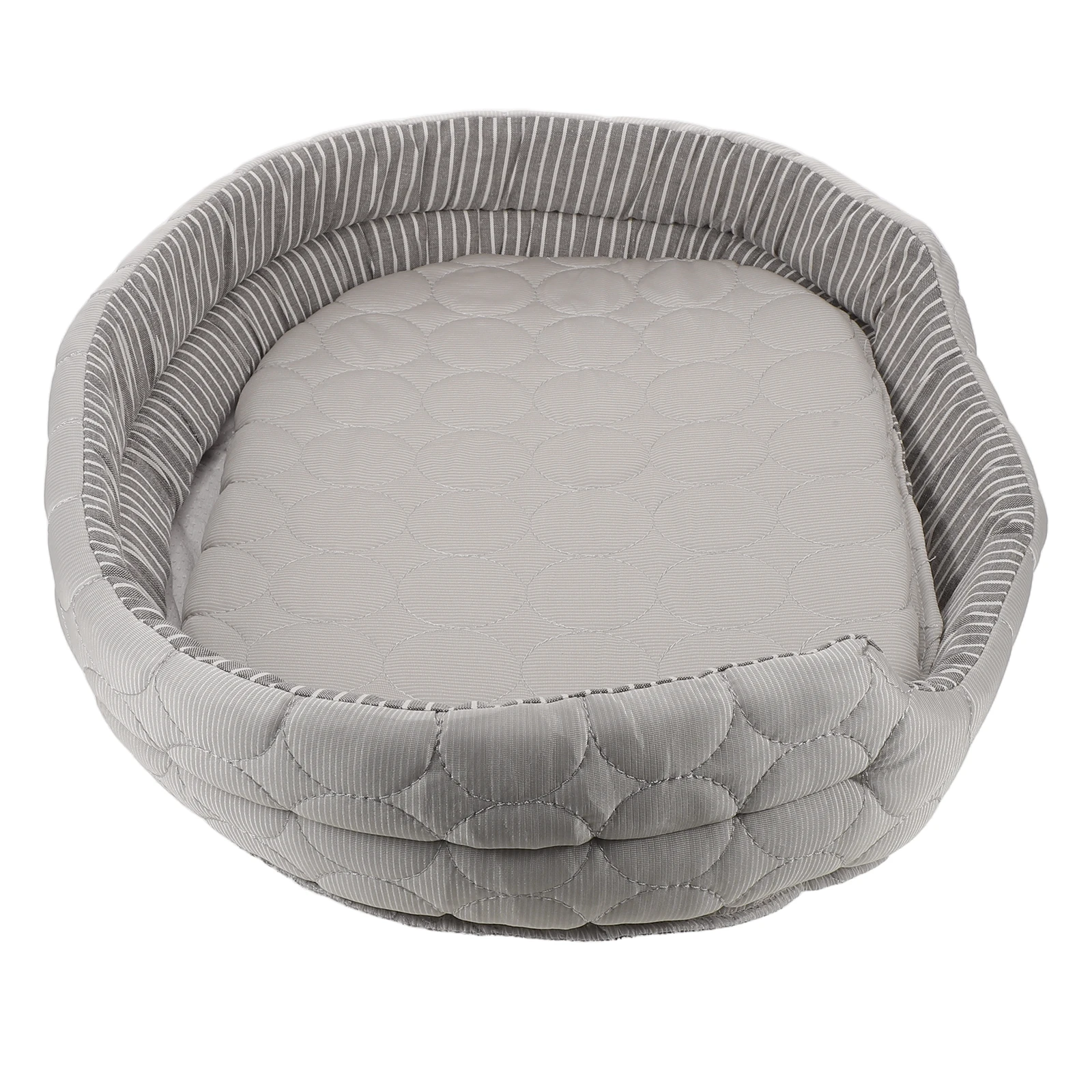 

Oval Fabric Small Dog Cat Nest Bed Summer Self-Cooling Mat Washable Space-Saving Sleeping Cushion Pad For Indoor Outdoor Use