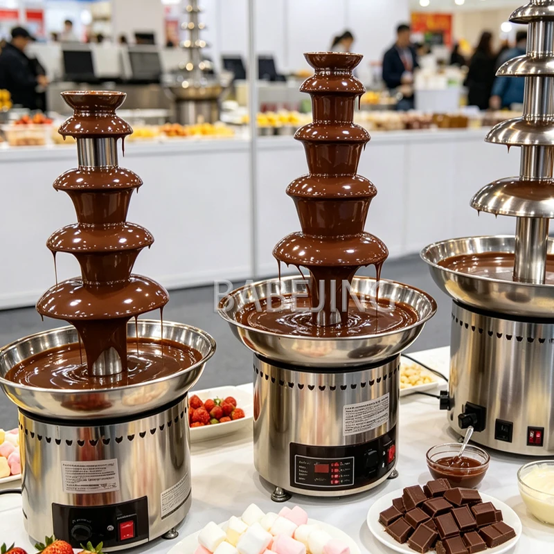Chocolate Party Fountain Machine Commercial Stainless Steel Fondue Maker for Banquet Buffet Application