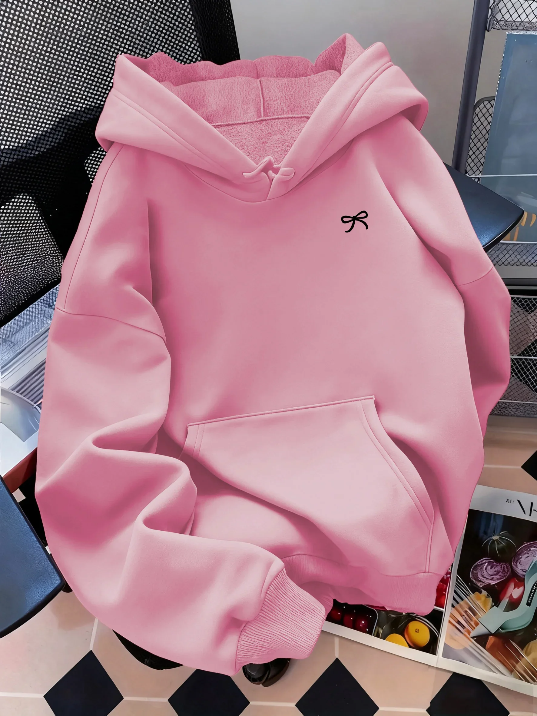 2026 Schleifendruck-Kapuzenpullover Unisex Herbst Winter Warmer Pullover Urbaner Street-Style Tägliche Mode Langarm-Hoodie – Detail 16