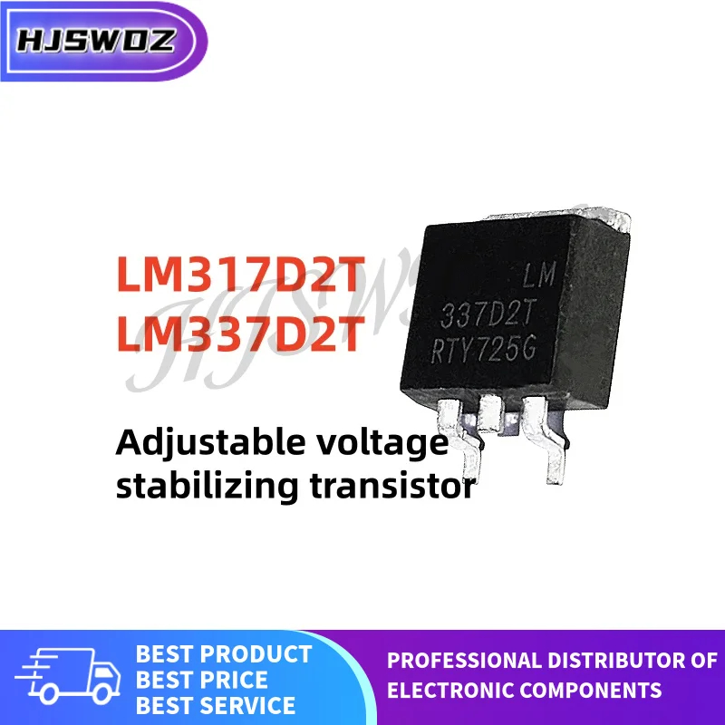 10Pcs LM317D2T LM337D2T LM317 LM337 337D2T 317D2T TO-263 Adjustable voltage stabilizing transistor NEW