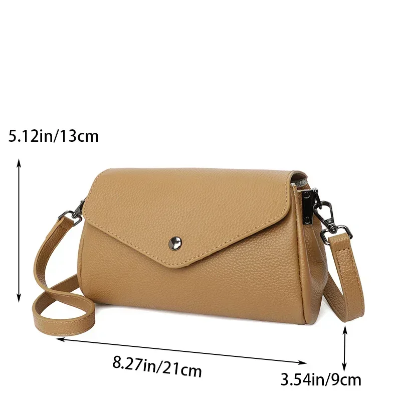 Genuine Leather Bag For Women Daily Commute Shoulder Bag For Women Solid Color Crossbody Bag Shopping