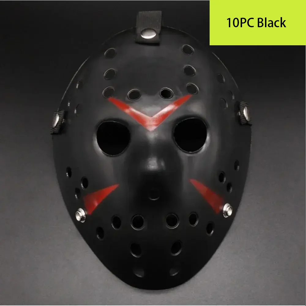 10PC Halloween Horror Jason Mask Odgrywanie ról Maska Terror Straszny karnawał Impreza Krwawe morderstwo Filmy Cosplay Dekoracja Rekwizyty