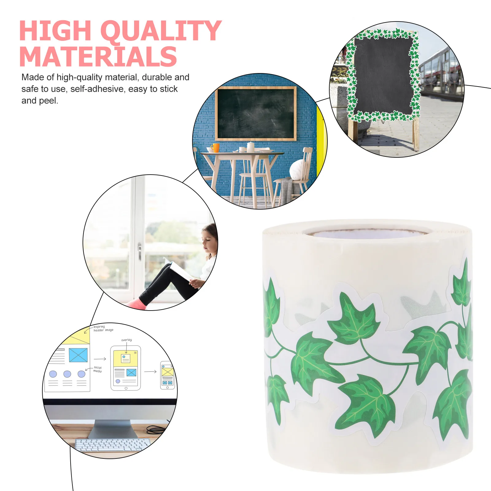 

Green Leaves Border Stickers Easy Customize Classroom Wall Decals Party Playroom Kindergarten Art Teaching Tools Bulletin