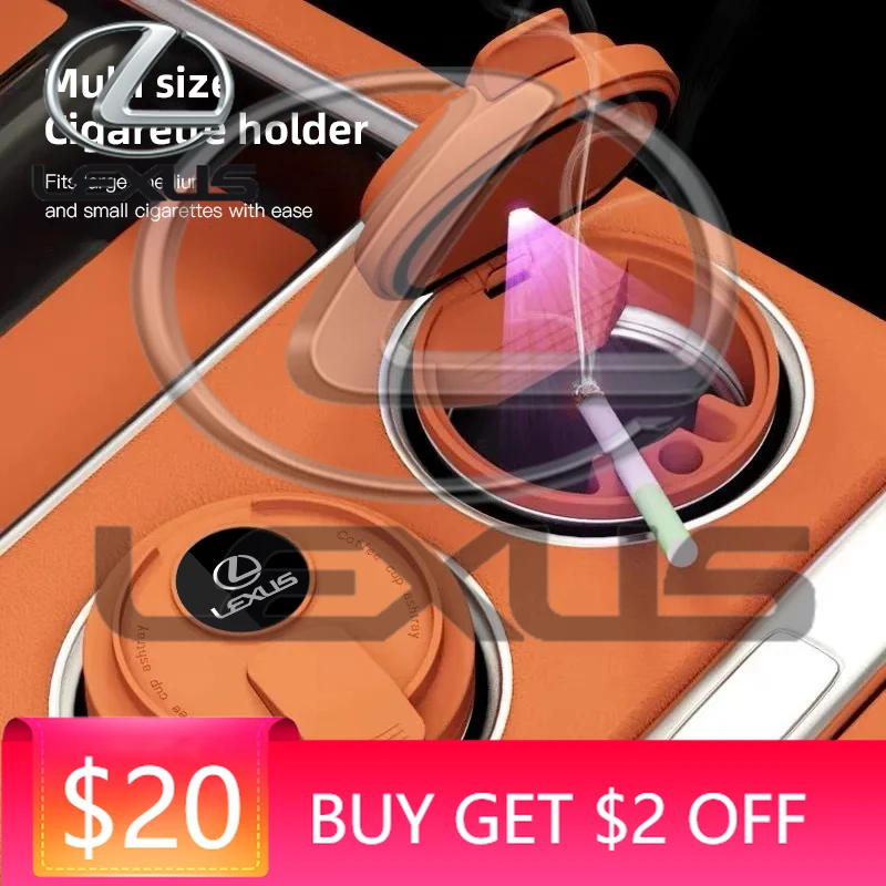 

Emblems One-touch Open Car Ashtray Men's Business Vehicle Interior Accessory For Lexus Fsport GS GX IS LS LX CT LC RC LBX NX RX