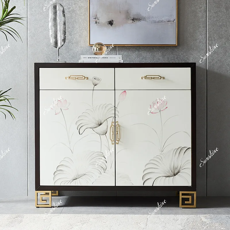 New Chinese shoe cabinet home entrance multi-functional large-capacity painted dining room sideboard