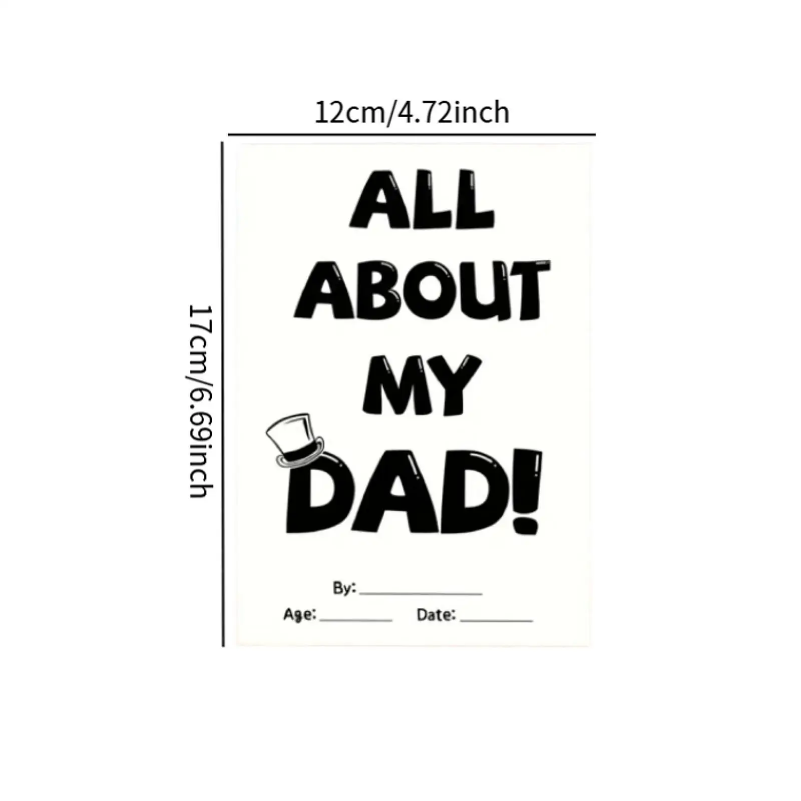 Happy Fathers Day Card Customizable Greeting with Envelope for Dad Stepdad Uncle Grandpa Birthday Gift
