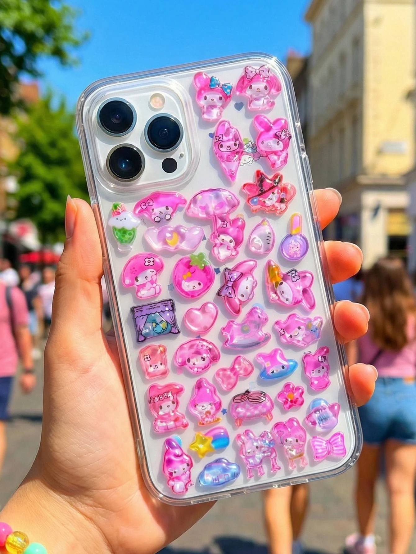 

3D Sanrio cartoon characters designed specifically for children, with 3D water-shake stickers and decals, cute mini reusable sti