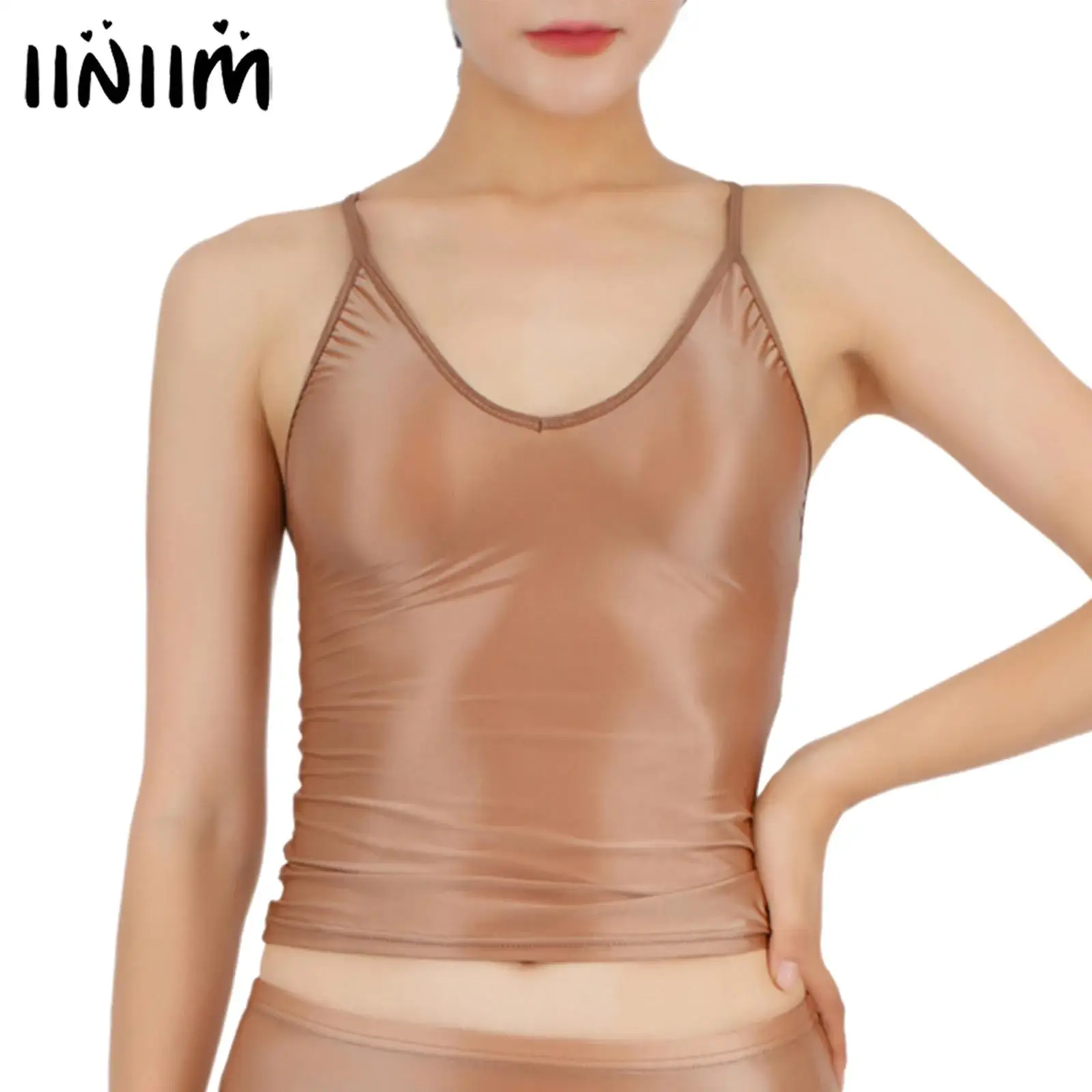 

Женские масляные глянцевые эластичные сексуальные колготки, камзол с овальным вырезом, облегающие топы, укороченные топы, жилет, йога, тренажерный зал, спорт, фитнес, клубная одежда