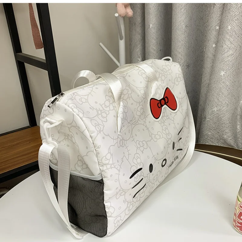 Kartun Hello Kitty Kapasitas Besar Bahu Tunggal Kitty Busur Tas Kebugaran Genggam Tas Koper Travel Selempang Hadiah Mainan