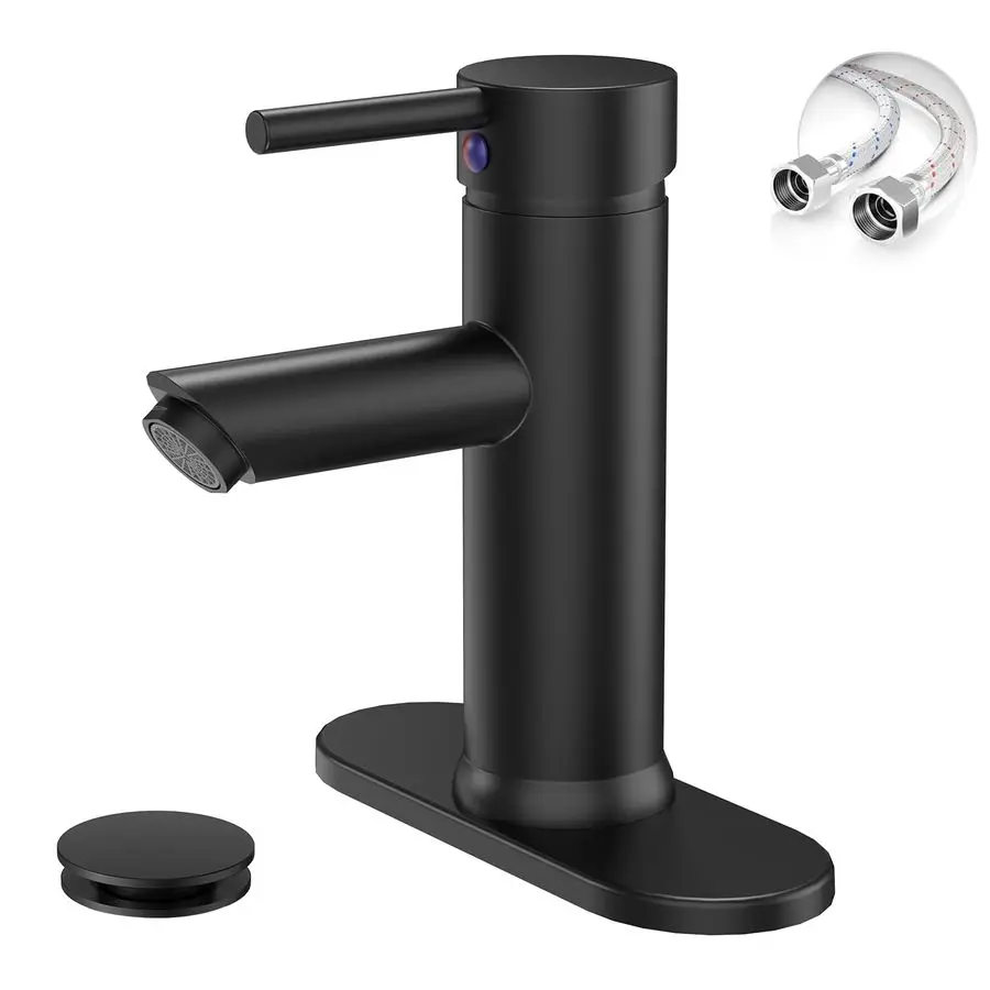 

Bathroom Faucet, Single Hole Bathroom Sink Faucet, Single Handle Sink Faucet Bathroom Lavatory Basin Vanity Sink Faucet with Pop