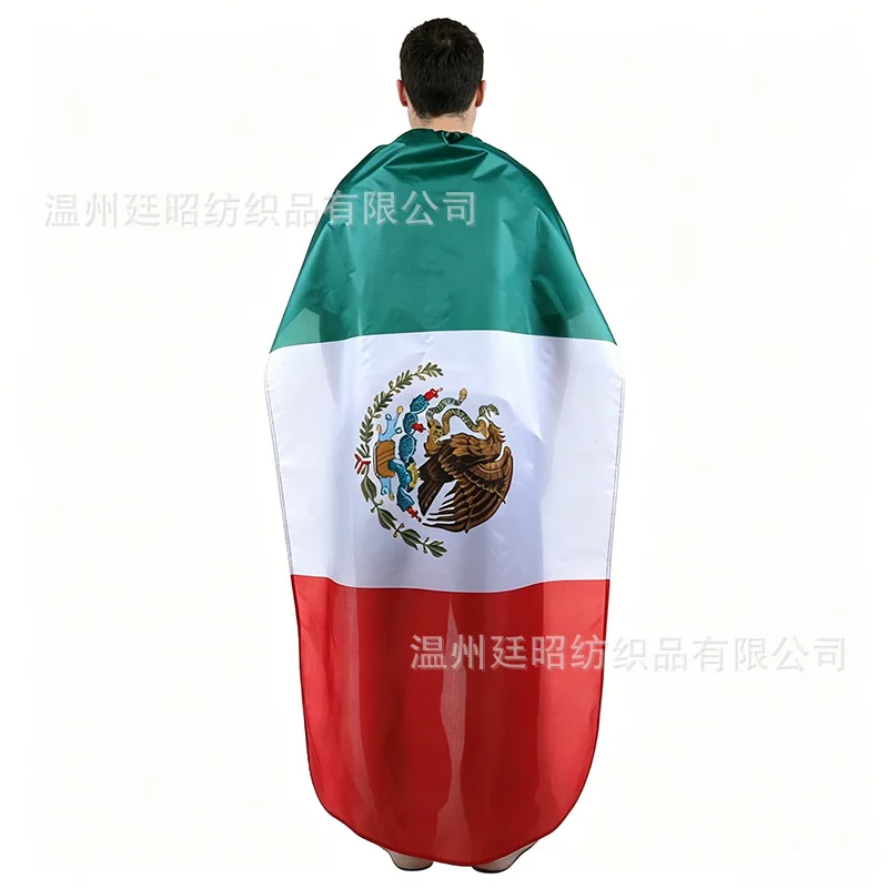 Bandera de México tipo chal de 90x150cm, poliéster, para hombro, interior/exterior, Super Poliéster, para fútbol, 3x5 pies, banderas mexicanas