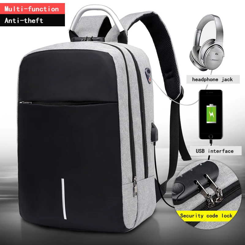 

Men Multifunction Anti Theft Backpack 15.6" Inch USB Charging Laptop Backpacks Waterproof Schoolbag Business Travel Bags for Men