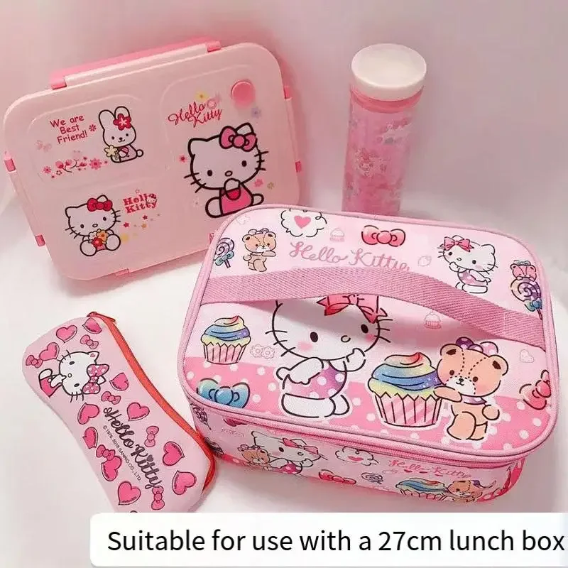 

Sanrios Insulated Lunch Bag Hello Kittys Kids Lunch Bag Kawaii My Melody Kuromi Cinnamoroll Aluminum Foil Bento Bag Waterproof