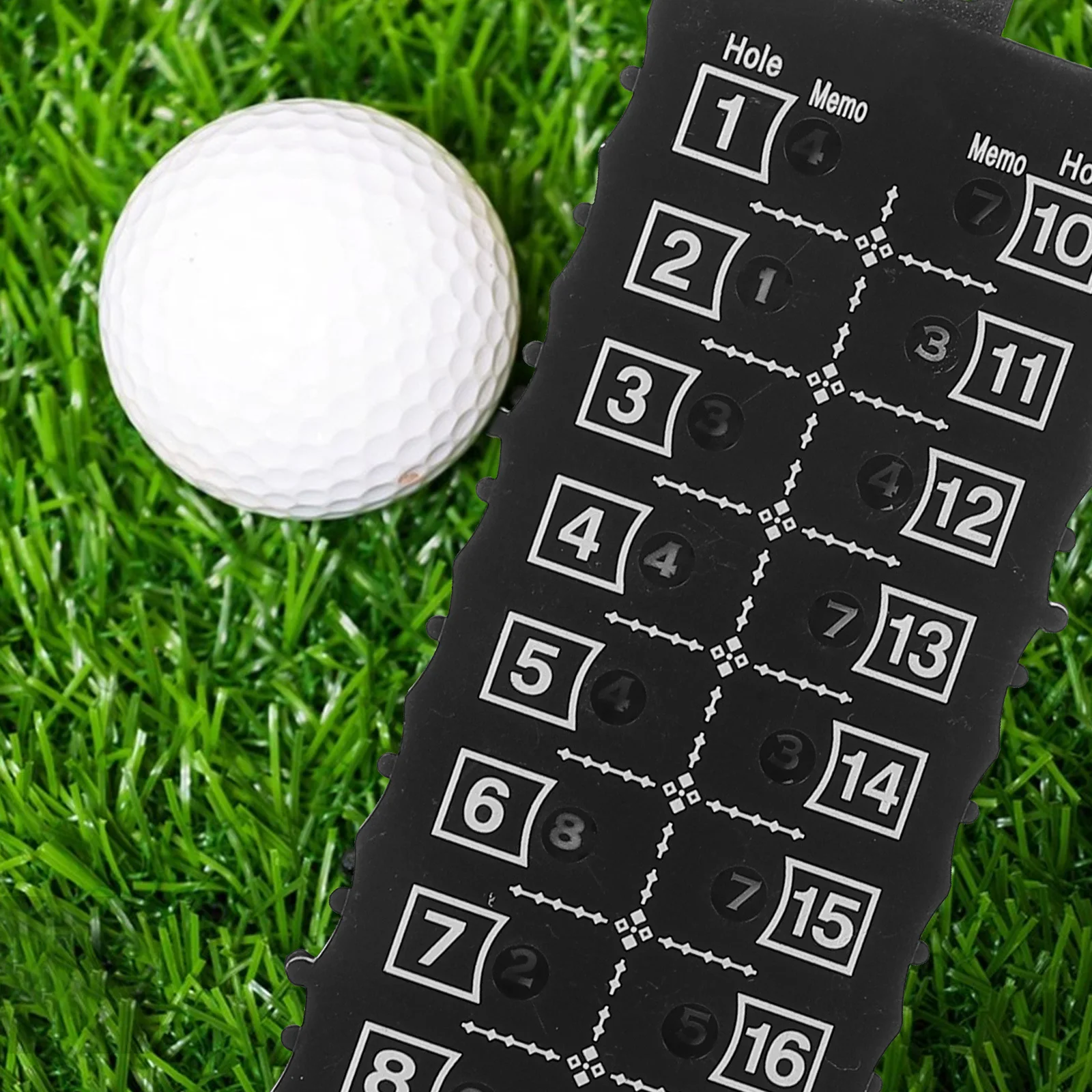 18 ホール ゴルフ スコア カウンター ブラック プラスチック メタル 155x60x5mm ストローク ショット キーパー キーホルダー デザイン ゴルファー向けポータブル