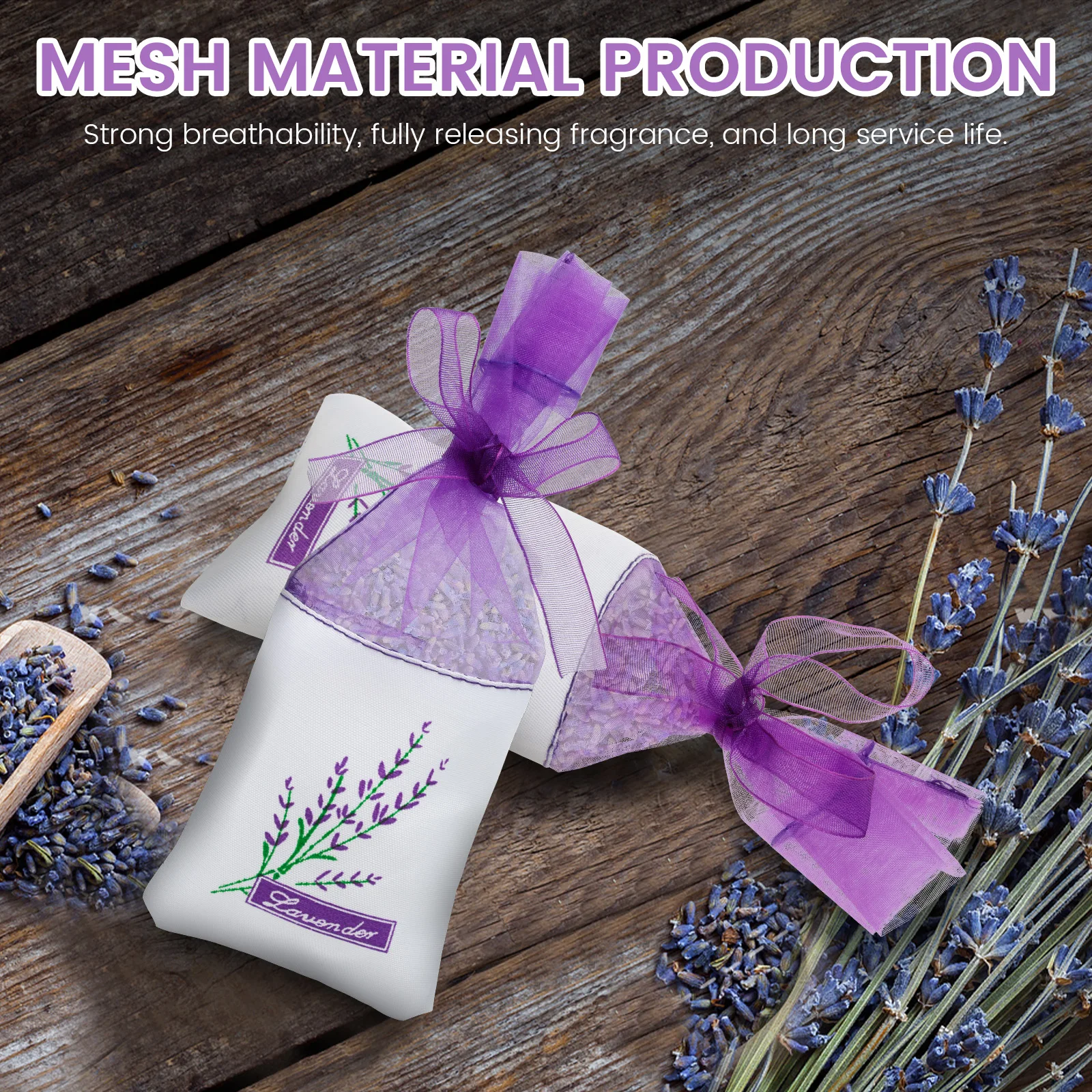 100 قطعة الشاش الخزامى حقيبة فارغة 7x17 سنتيمتر الجافة زهرة حقيبة التخزين مع الرباط إغلاق تنفس التوابل الكيس حقيبة لخزانة الملابس