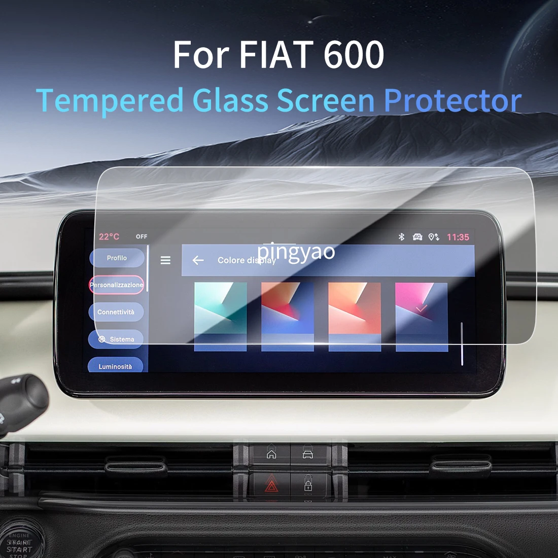 

Автомобильная наклейка, защитная пленка для экрана, навигационный дисплей, закаленное стекло, защитная пленка, автомобильные аксессуары, автомобиль для 24 FIAT 600