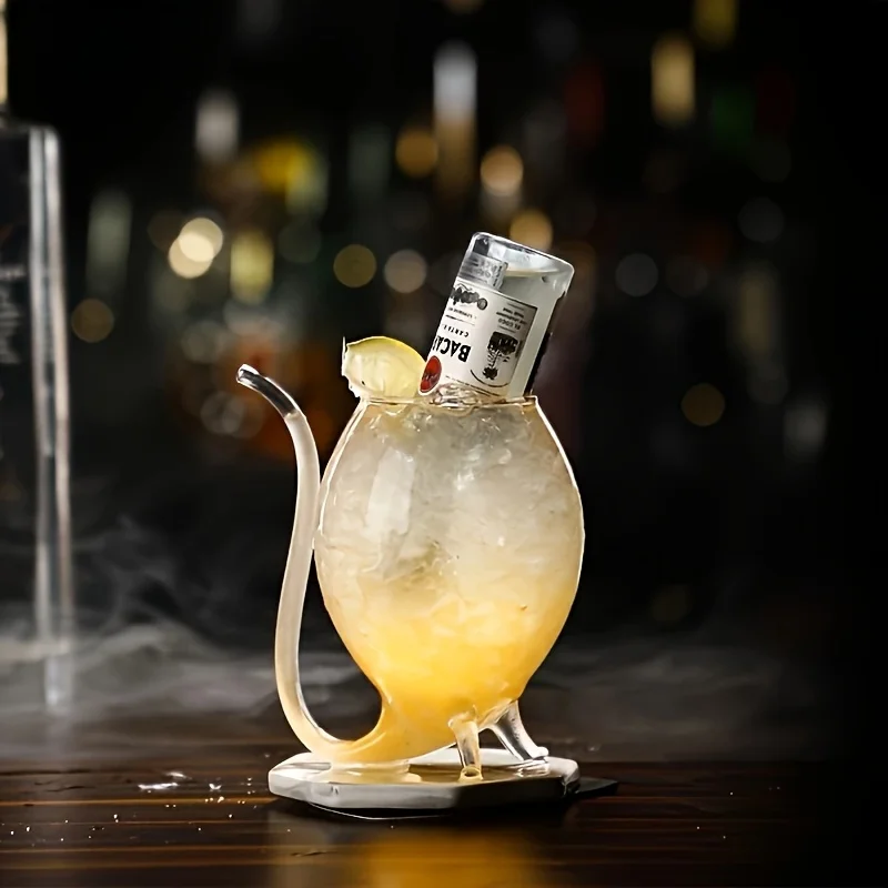 Vampire Wine Glass Creative Cocktail Glass, with Built-in Straw, Suitable for Cocktails, Wine, Juice, Ice Cream, Home Bar Party