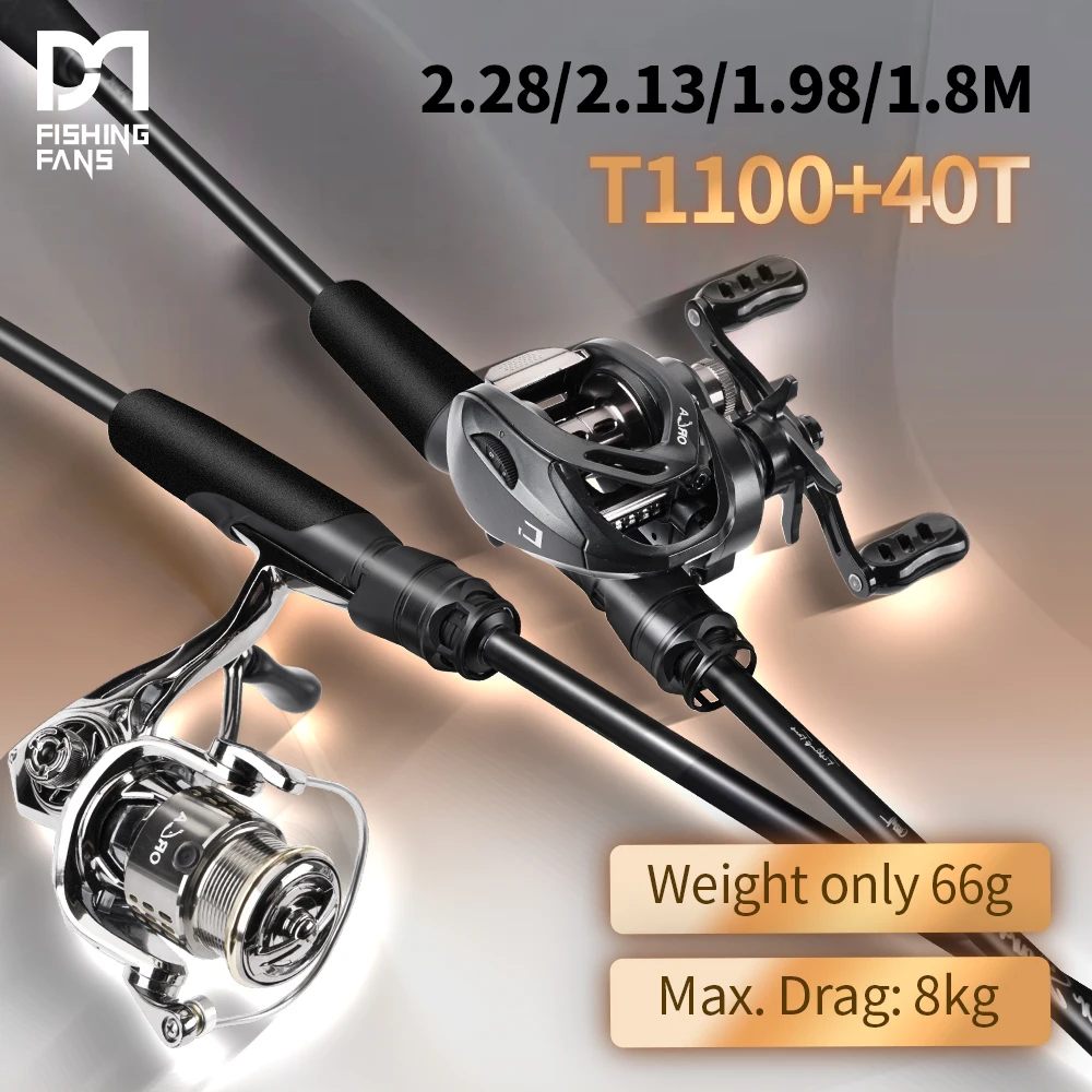 FISHINGFANS KS 8KG DRAG Light LS Guide T1100+M40X Carbon Blank 5-18g 5-21g 7-30g Ködergewicht Spinn- und Casting-Angelrute