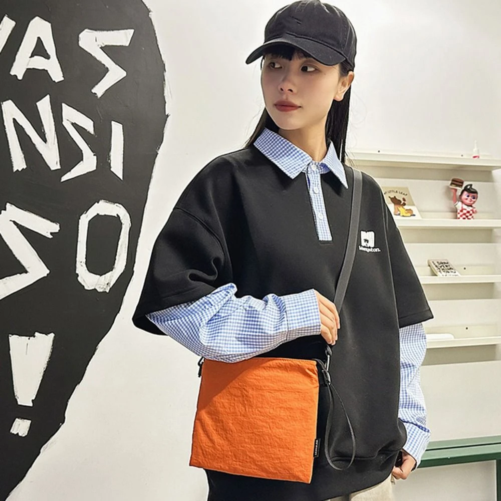 

Causal Nylon Small Crossbody Bag Lightweight Japanese Style Sports Shoulder Bag Solid Color Leisure Messenger Bag Travel