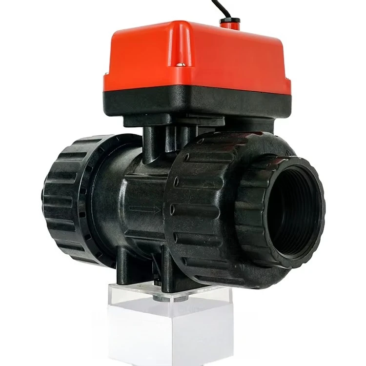RXE Series 2way 3 Way Plastic Electric Ball Valve DC24V  Fluid Motorized Ball Valve Electric Ball Valve for Water