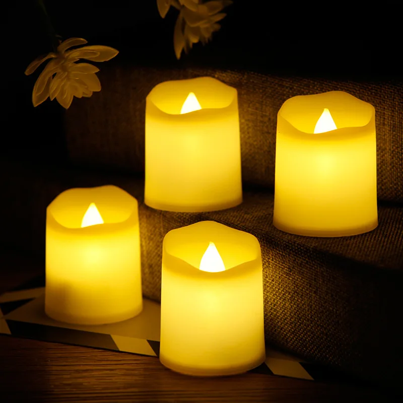 LED Electronic Candle Lights Creative Wave Flameless Tea Light Button Battery Candles Lamp For Wedding Halloween Christmas Decor