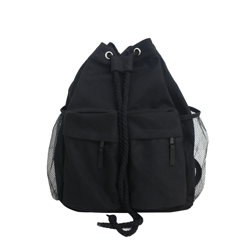 Fashion Canvas Backpack Men Drawstring Large Capacity Backpack For Male Korean Style New Travel Backpack