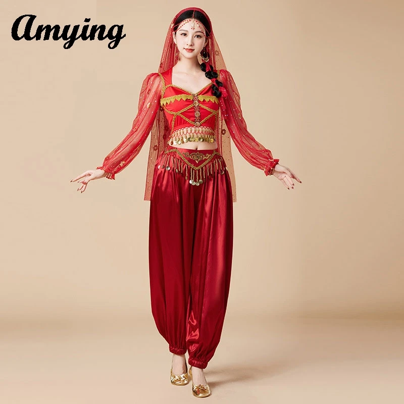 

New Belly Dance Dress Women Stage Performance Costume Indian Dance Costume Set Halloween Princess Cosplay Palace Style Clothing