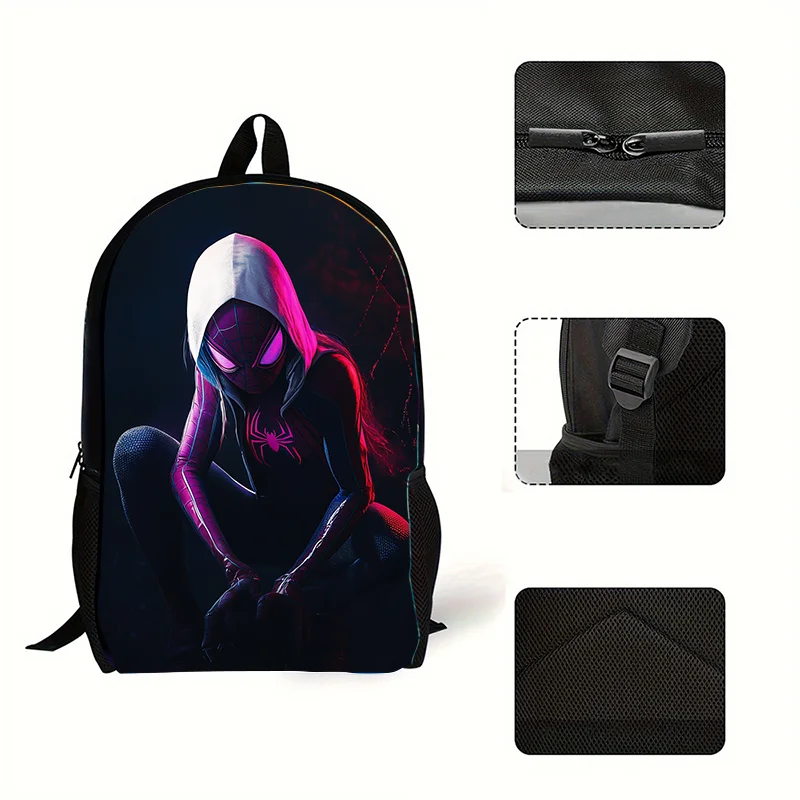 1pc Gwen Spider Man printed backpack, student backpack, gift, suitable for daily commuting use