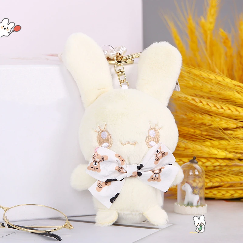 New Cute Bunny Plush Doll Keychain Pendant Cartoon Kawaii Rabbit Soft Stuffed Plush Toys Bag Charm For Kids Couple Gifts