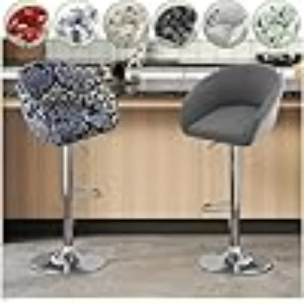 

Bar Stools Cover, Swivel Chair Slipcovers with Back, Stretch Bar Stool Chair Slipcovers with Round Backs Arms Curved Accent, Counter Bar Stool Cover for Armchair, Kitchen (H22, 4PCS)