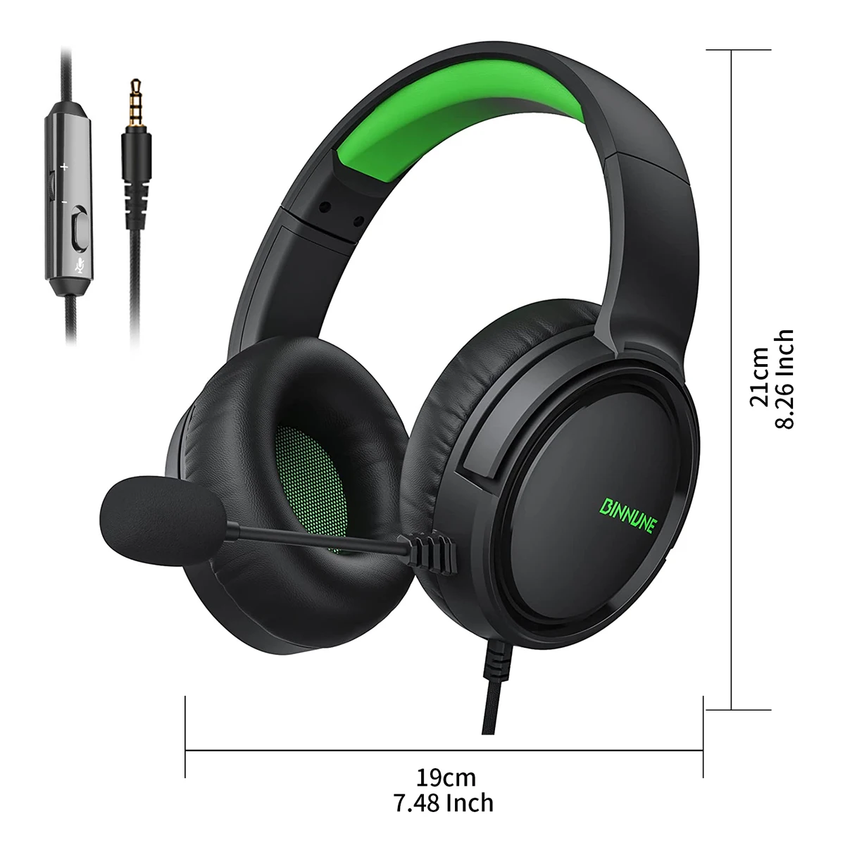 BINNUNE BG02 Gaming Headset With Mic For PS4 PS5 Xbox Series Xbox One PC Switch Wired Gaming Headphones image 6
