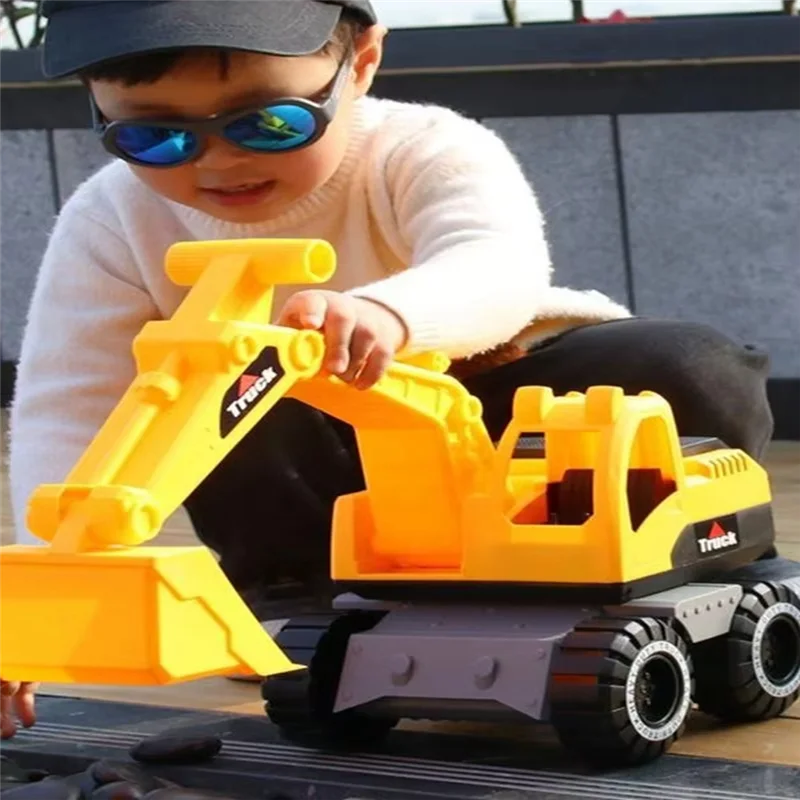 Pro Large Size Engineering Vehicle Set For Children Inertial Soil Excavator Anti-Colion Sand Loading Unloading