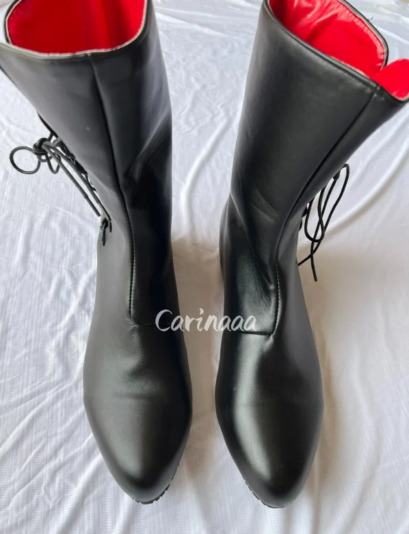 Zapatos de cuero PU de caballero para hombre, botas de tobillo de la Edad Media, Larp victoriano, vendaje renacentista, disfraz Medieval, fiesta de Carnaval