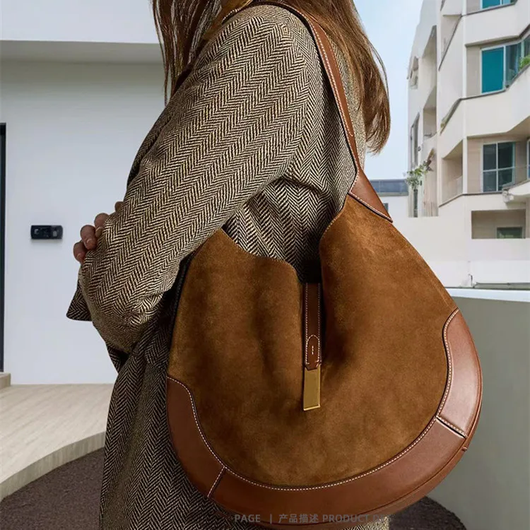 New Suede Vintage Women's Shoulder Bag Luxury Bags 2025 Ladies Large Capacity Tote Youth Fashion Handbag Fancy Sale Lady Trend