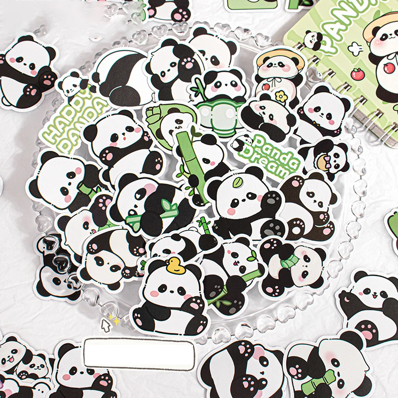 Stiker kartun lucu Apybara panda, stiker Doodle dekorasi buku pegangan DIY dekorasi cangkir air stiker anak-anak 50 buah