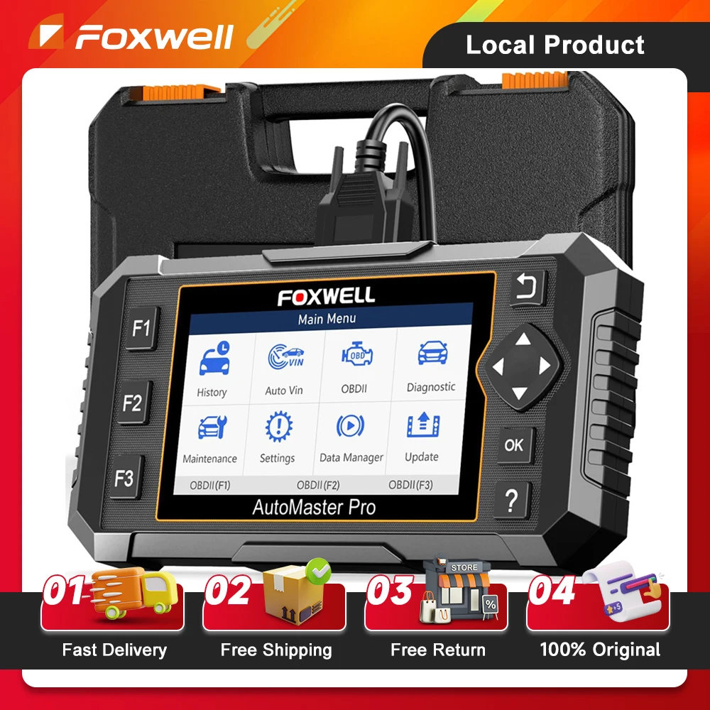 FOXWELL Car Scanner NT624 Elite All System OBD2 Scanner Diagnostic Tool 8 Reset Code Reader Car Diagnostic Scanner Free Update