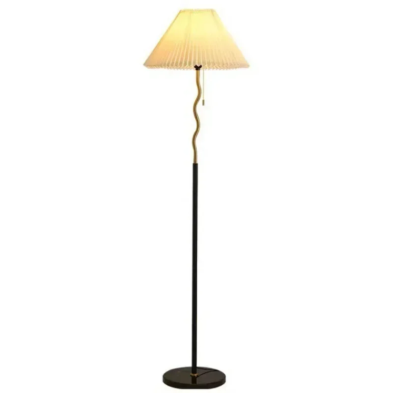 Nordic floor lamp living room ins style retro pleated minimalist American light luxury