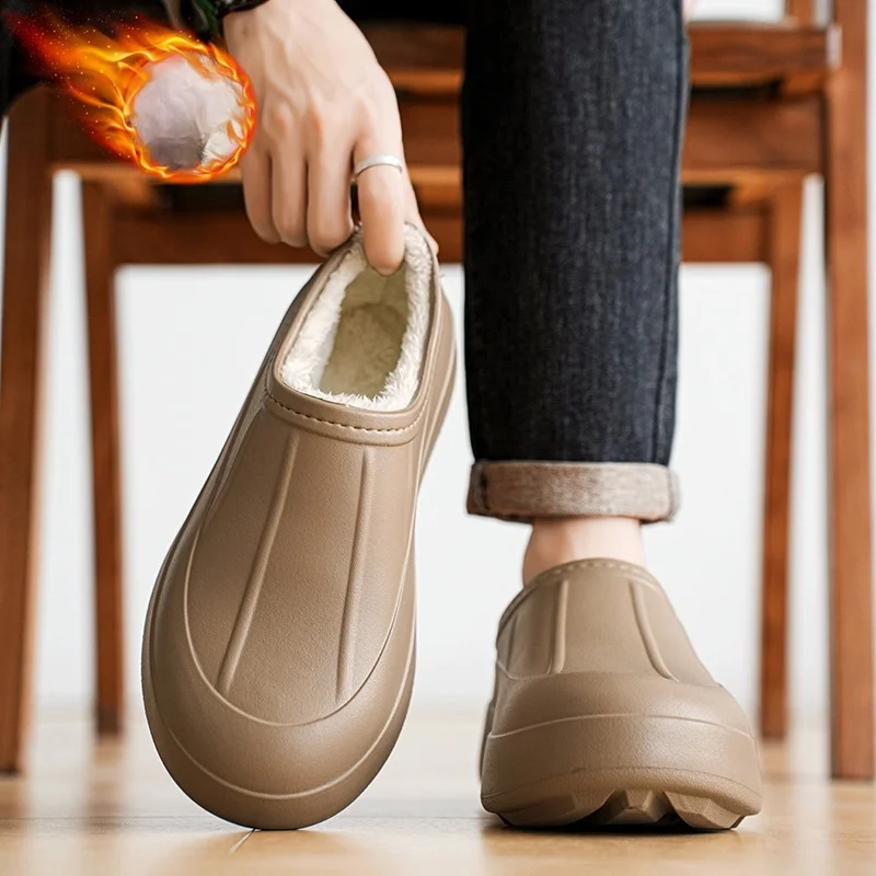New Men's Winter Cotton Shoes Are Waterproof and Anti-slip. Chef Shoes Are Warm and Easy To Clean. Kitchen Shoes 36-44