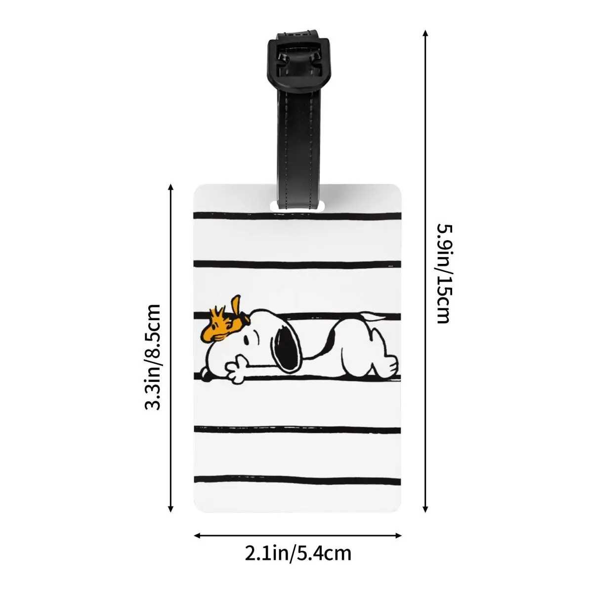 커스텀 귀여운 만화 스누피 수하물 태그, 개인 정보 보호 커버, ID 라벨
