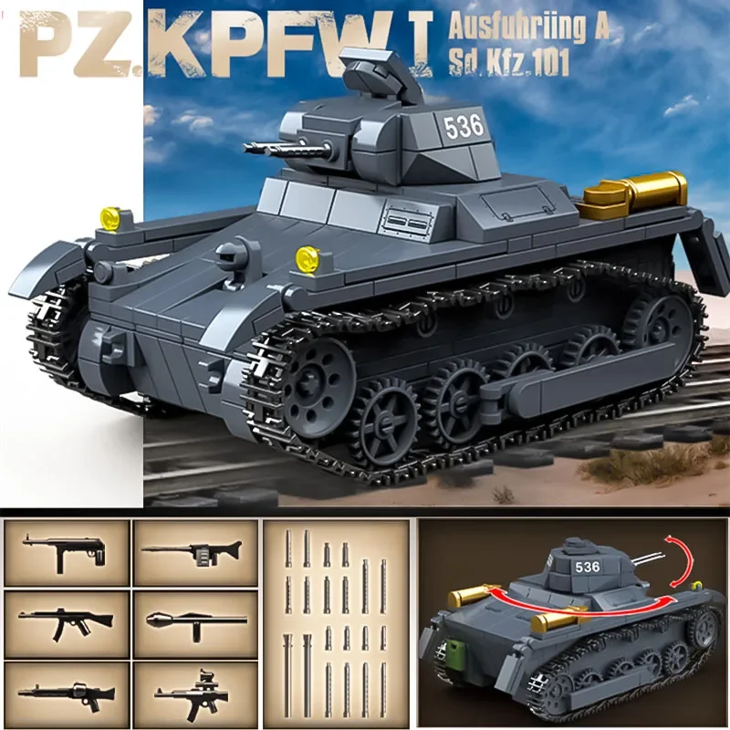 2 Type C artillery observation tank assembled building blocks boy 8-year-old car toy chariot armored vehicle military series