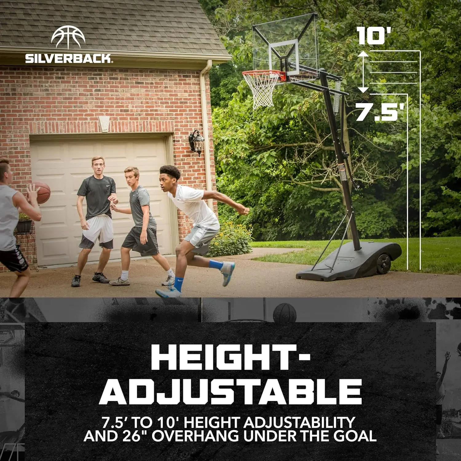 Silverback NXT Portable Adjustable 10ft Outdoor Basketball Hoop - 50