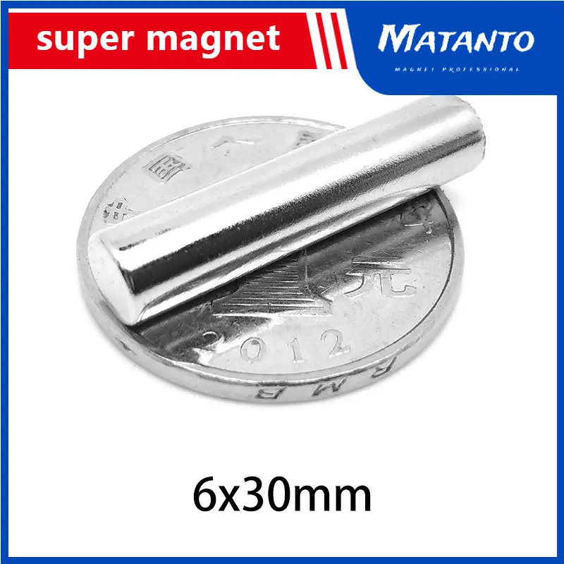 

2/5/10/15/20/50PCS 6x30 mm Long Strong Cylinder Rare Earth Magnet N35 Round Neodymium Magnet 6x30mm Small Magnet Disc 6*30 mm