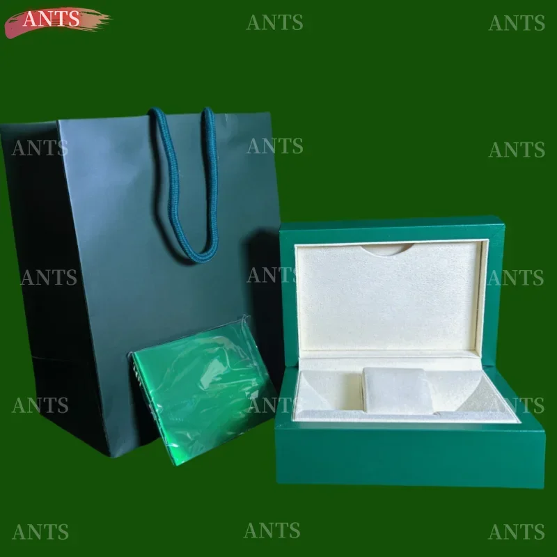 

Customized ANST High-end Green Wooden Rolexblaes Watch Box Elegant Leather Case Storage Microfiber Pillow with Case Package Bag